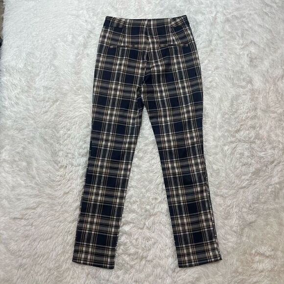 ZARA Plaid Skinny Pants Size XS High Rise Pants Zipper Pockets Y2K Preppy - Picture 9 of 10